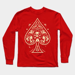 The Ace of Spades with a Skull & Crossbones Long Sleeve T-Shirt